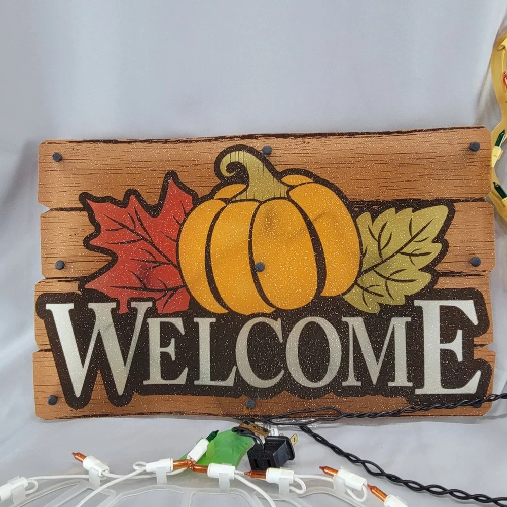 Halloween Disney Lighted Window Vampire Mickey Thanksgiving Turkey Welcome Fall